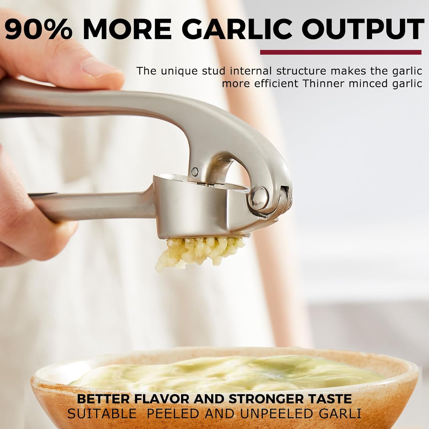 Garlic Press With Studs, Garlic Mincer, Ginger Crusher, Garlic Crusher Garlic Press With Studs, Garlic Mincer, Ginger Crusher, Garlic Crusher